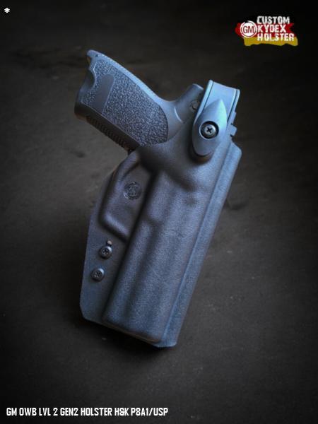GM OWB Custom Kydex Holster Multi Mount - LVL 2 GEN1 - H&K P8A1/ US
